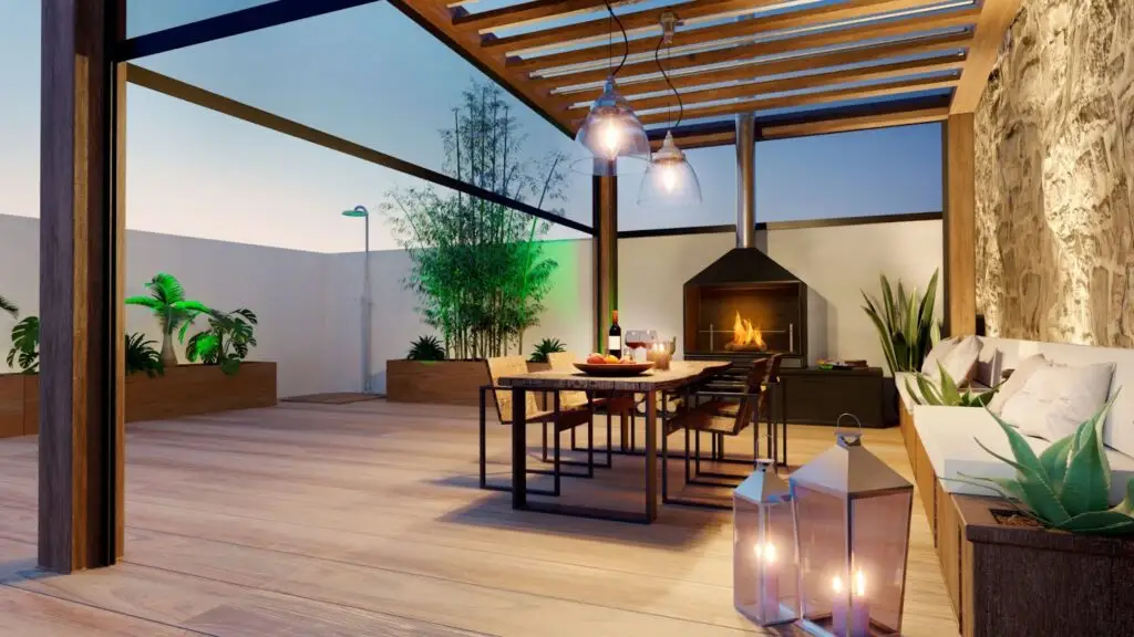 Modern timber deck and pergola outdoor living area designed by Deck and Pergola Builders Illawarra.